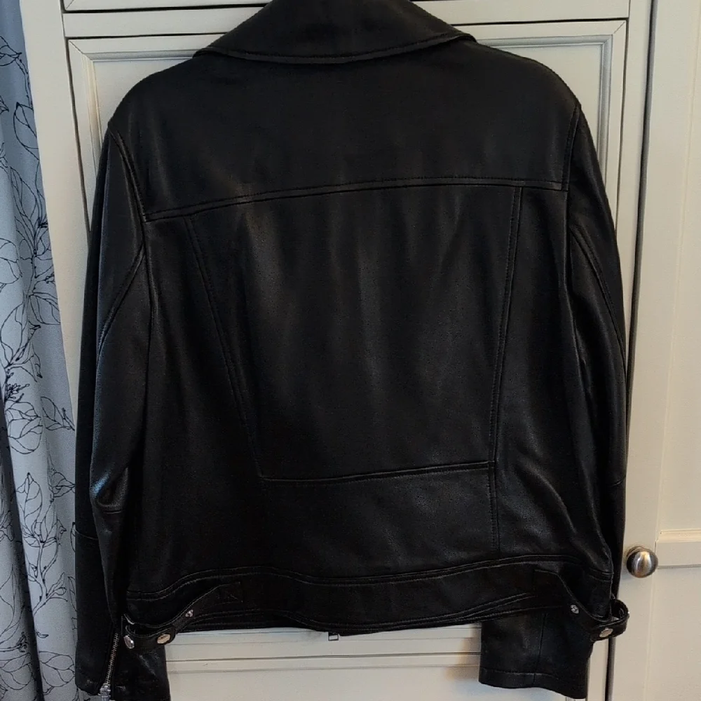 Michael Kors Black Leather Jacket - Picture 8 of 11